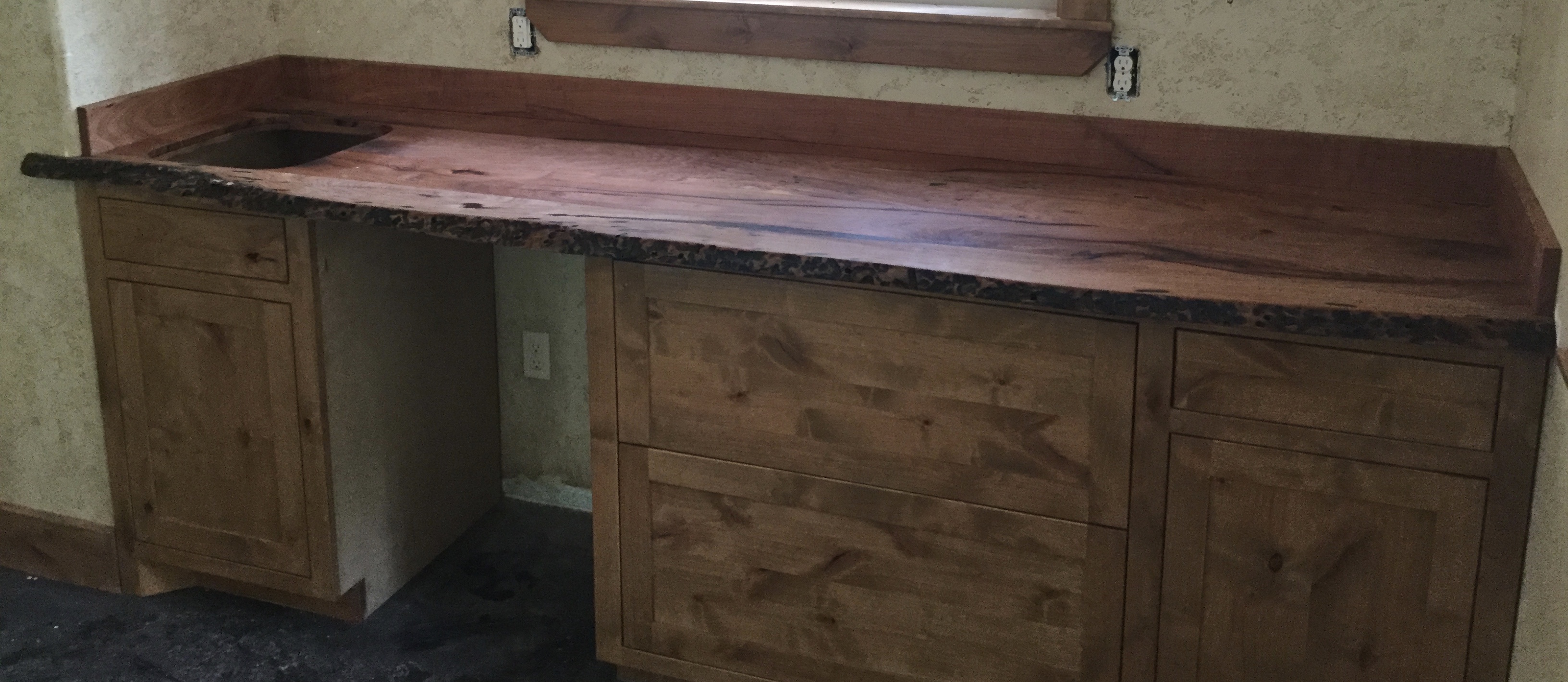 Solid mesquite bar top
